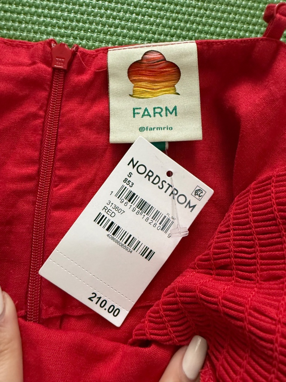 Farm Rio Tie-Detailed Linen-Blend Maxi Dress in Red | Size Small | NWT - Picture 3 of 5